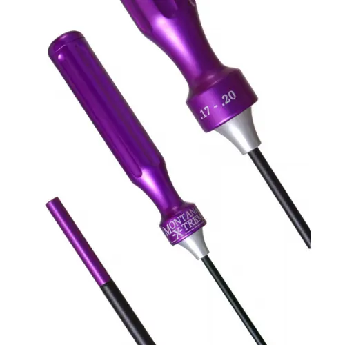 A Calrod With a Purple Color Handle on a White Background